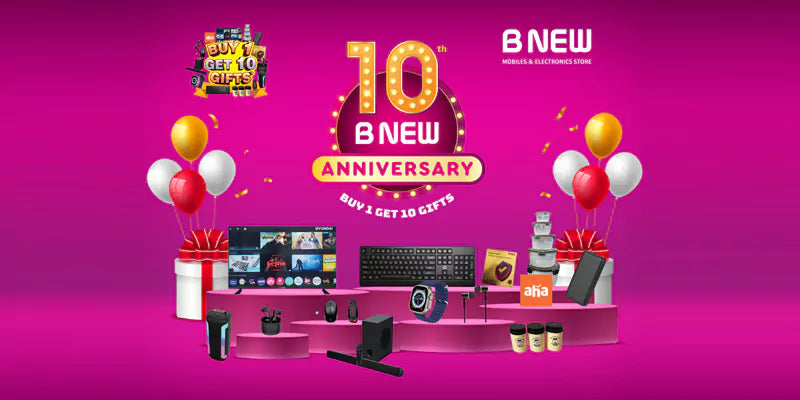 Celebrate B New's 10-year anniversary with unbeatable offers, discounts on smartphones, laptops, smart TVs, and more.