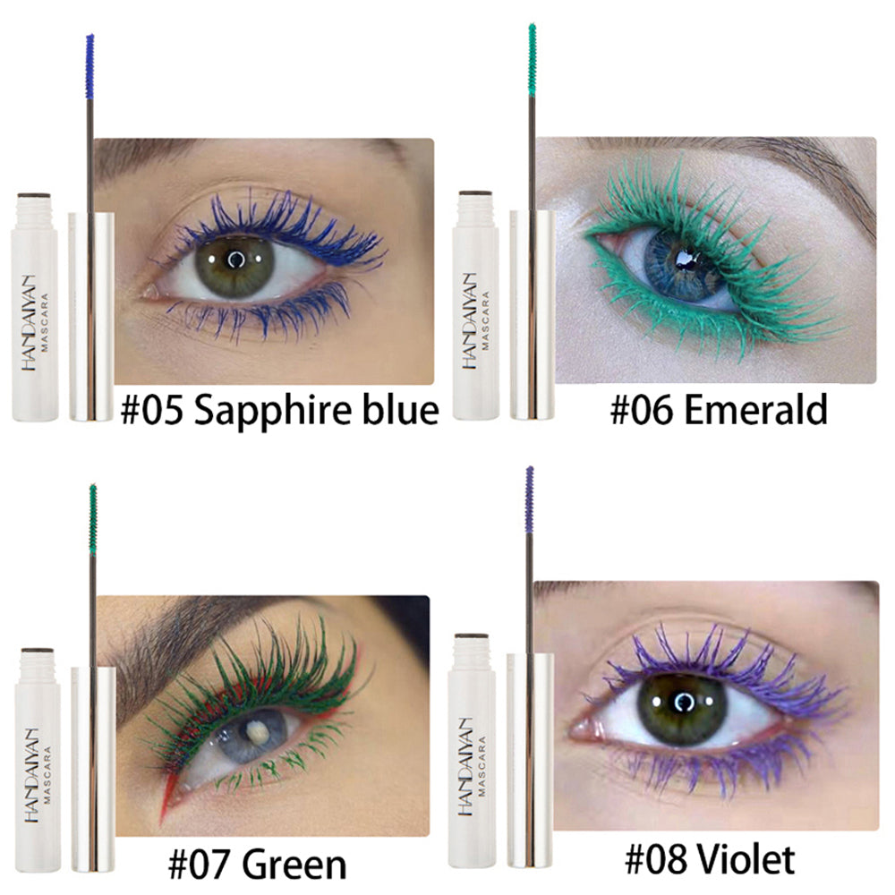 Colored Mascara Waterproof 4d Silk Fibre Express Mascara Eyelash Extensions Glitter Balck Blue Green Mascara Cosplay