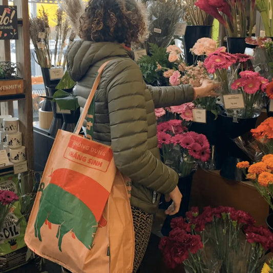 Flowers & Fish Market Tote Bag