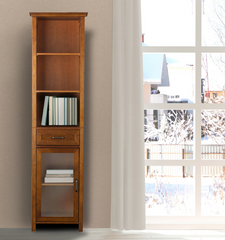 Avery Freestanding Linen Cabinet in Oiled Oak