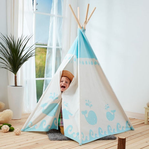 Hide 'n Seek Canvas Play Tent - White/Blue