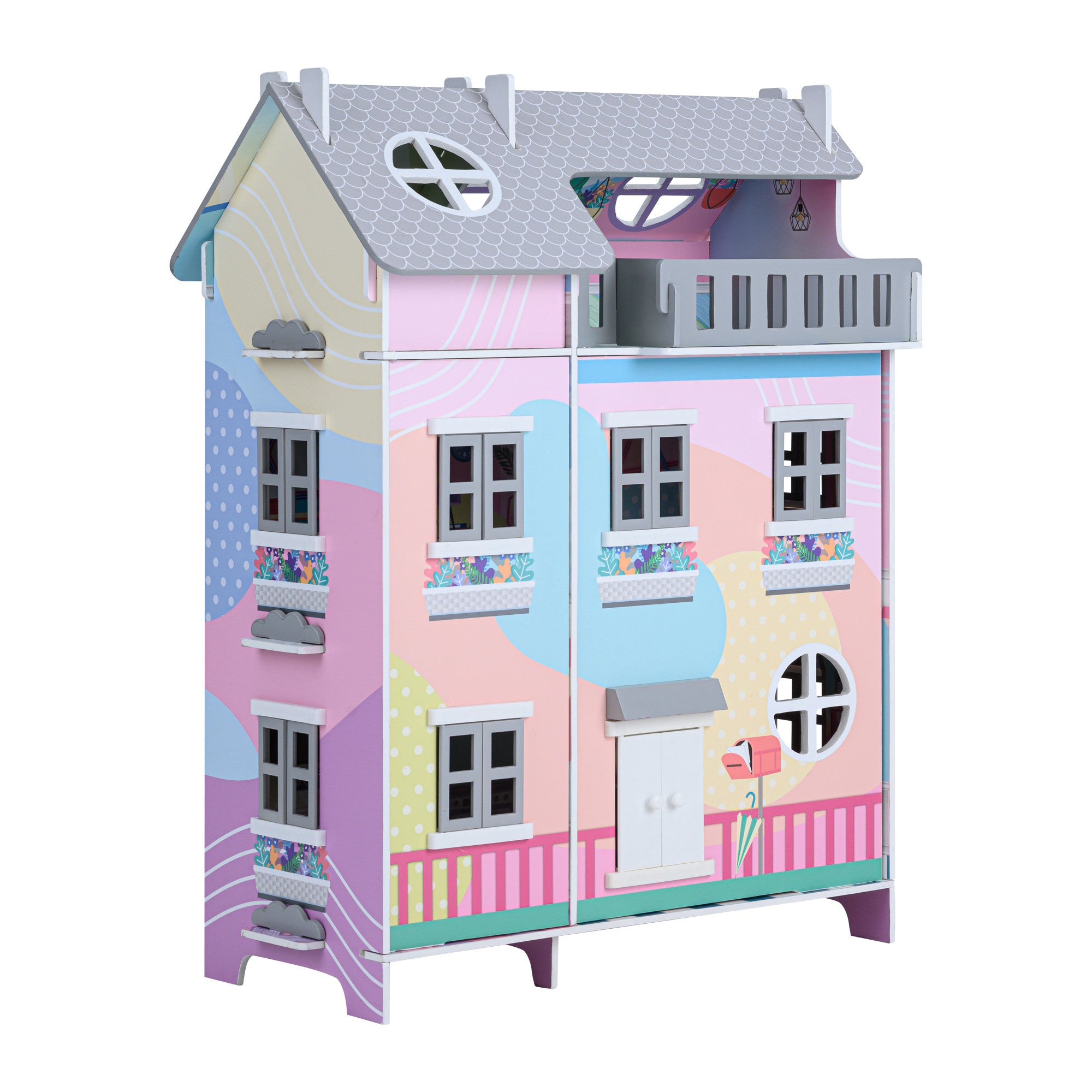 Teamson Kids Dreamland Tiffany 12 in. Doll House in Pink KYD-10922A - The  Home Depot