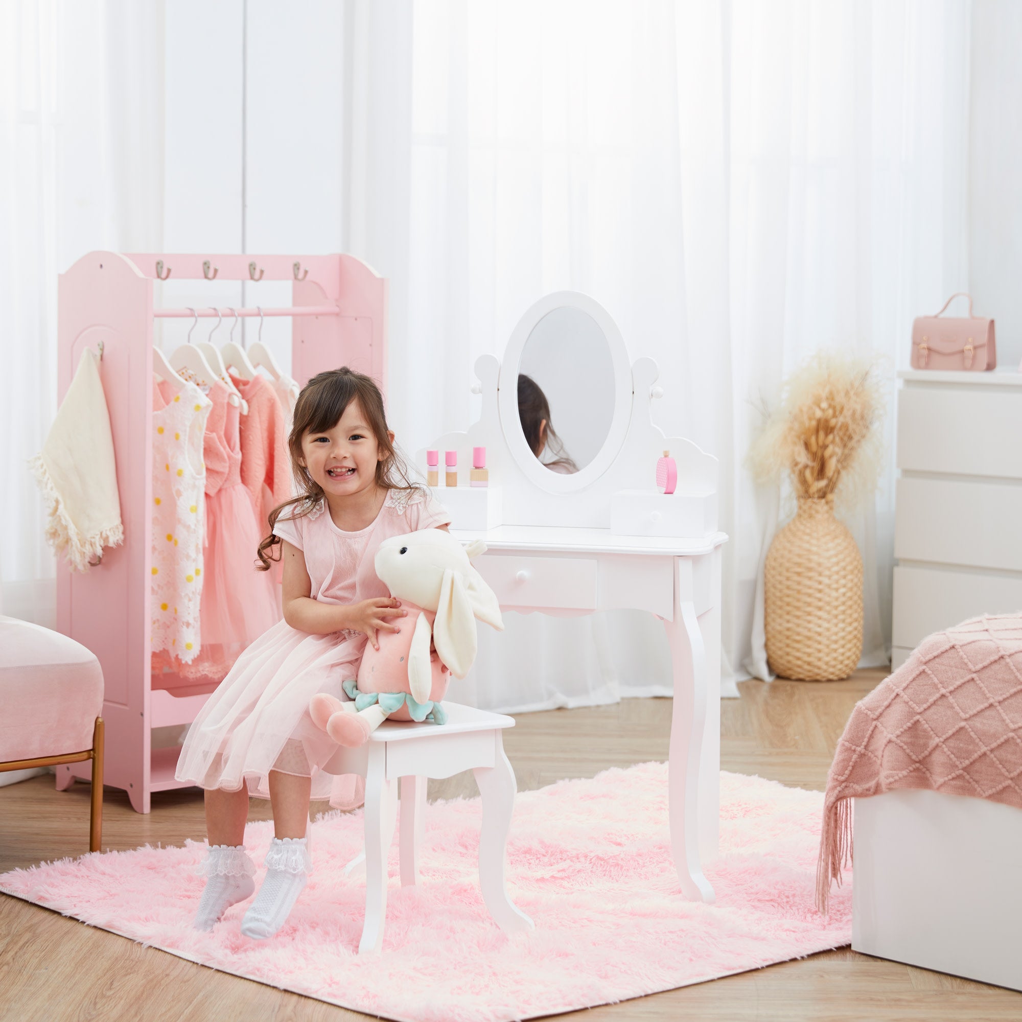 Fantasy Fields Child Vanity | With Teamson Set Vanity | Play Kids Mirror