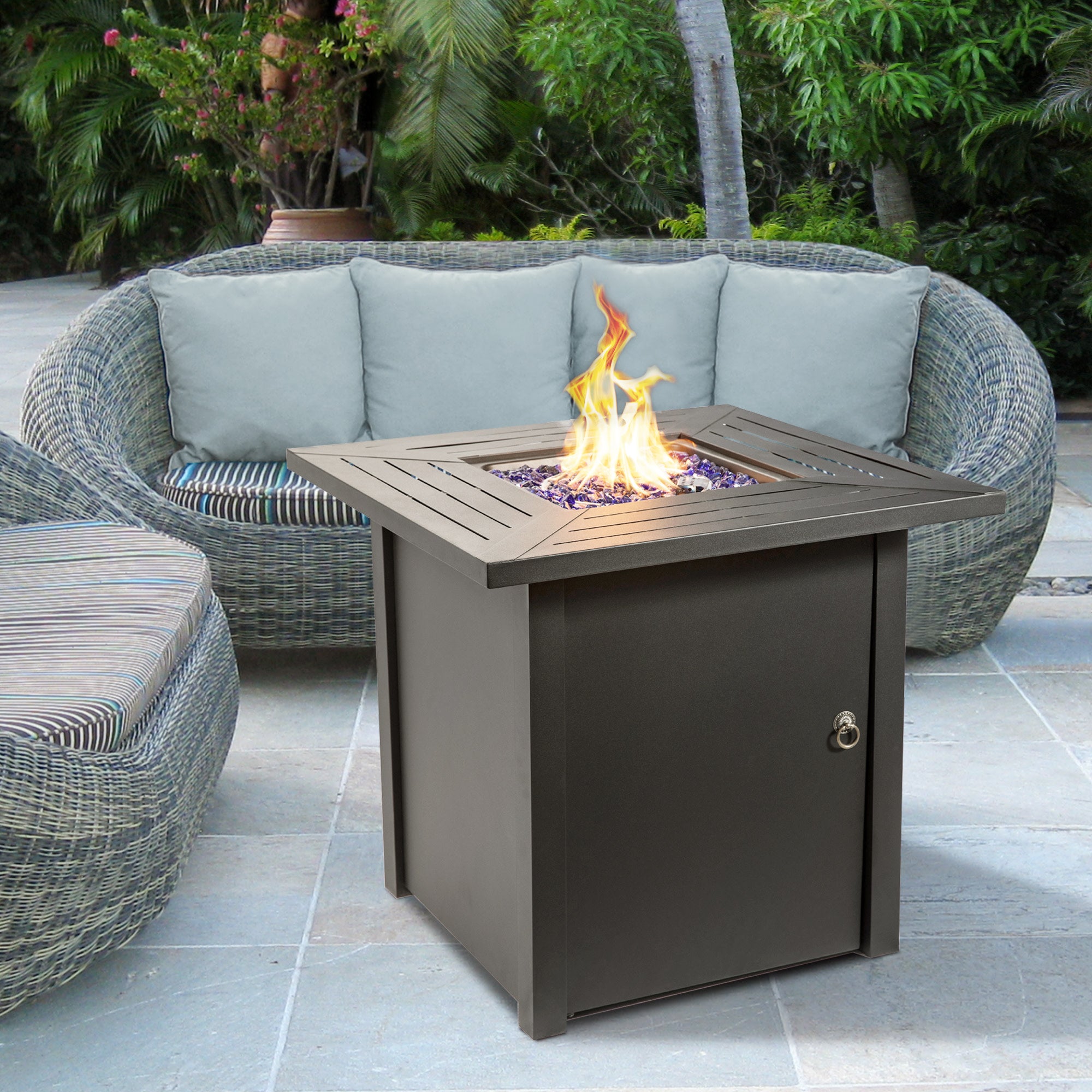 Fire Pit Base with Foot Rest - ROUND– Amistad Grill Co.