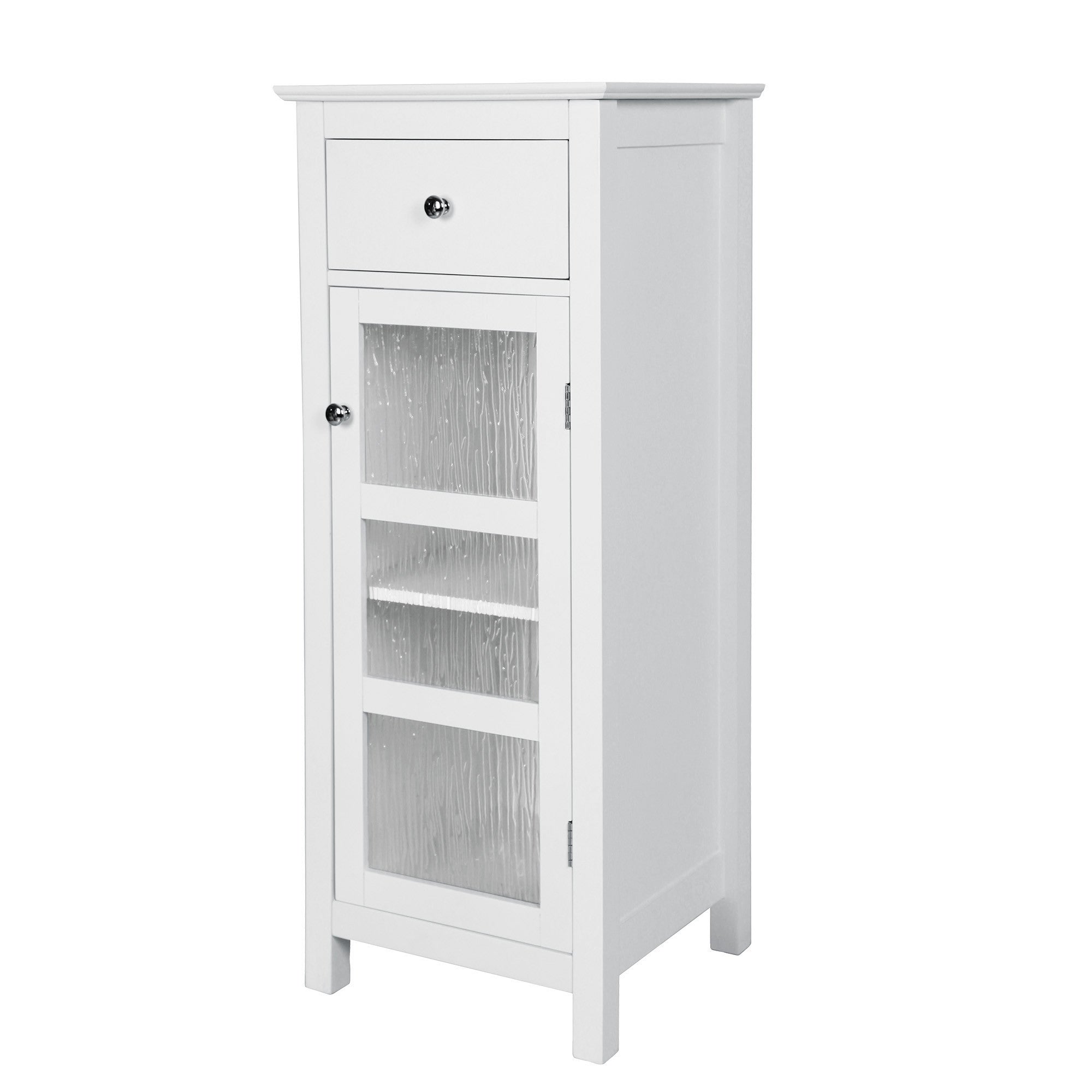 Teamson Home Mueble De Baño Pared De Madera 2 Puertas Vidrio Blanco ELG-581