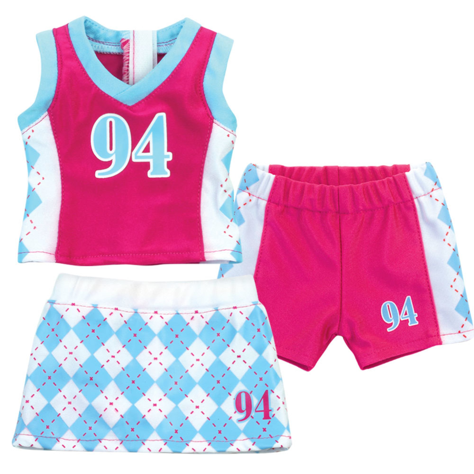 Sophia's 4 Piece Cheerleading Uniform with Pom Poms and Tennis Shoes f –  Teamson