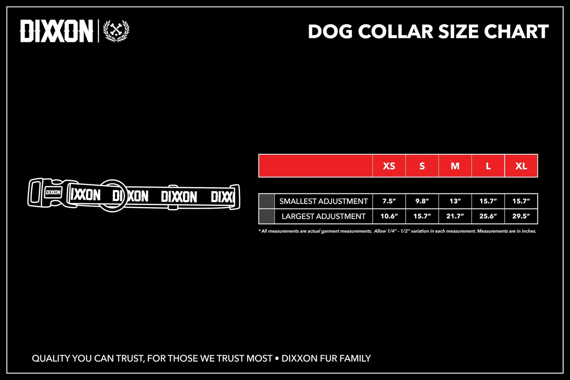 Dog Collar Size Guide