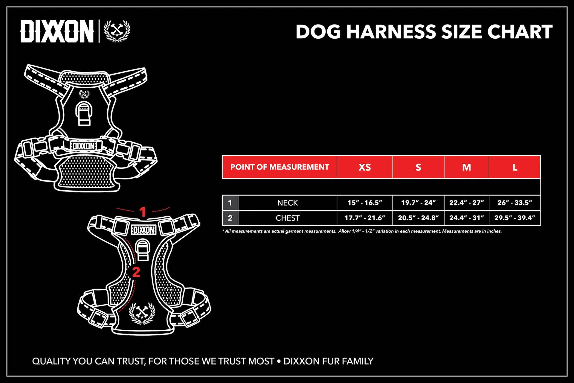 Dog Harness Size Guide