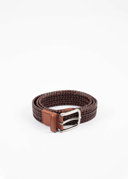 LEYVA two-tone braided leather belt for men