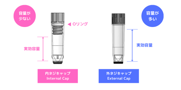 Internal cap and external cap