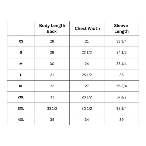 Sizing Charts – deltacleanteam