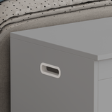 Toy Box - Kids Storage Chest Blanket Box with Safety Hinges in grey finish, featuring side handle cutout and flat top surface.