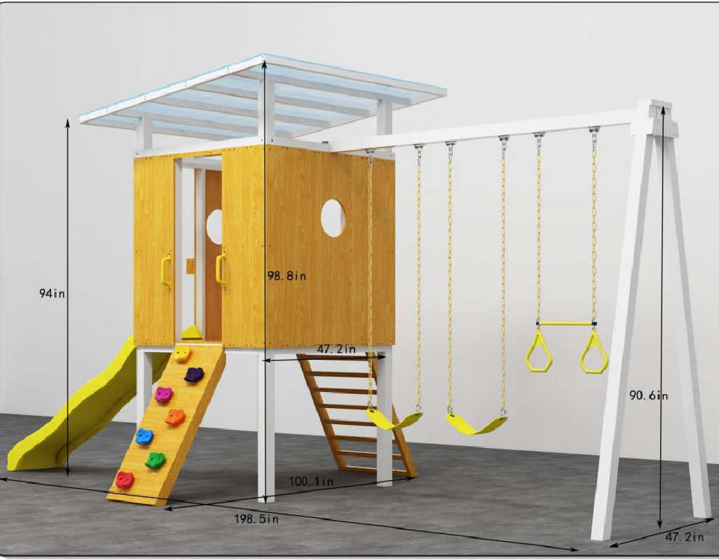 Avenlur Forest - Modern Backyard Outdoor Playset For Toddlers Dimensions