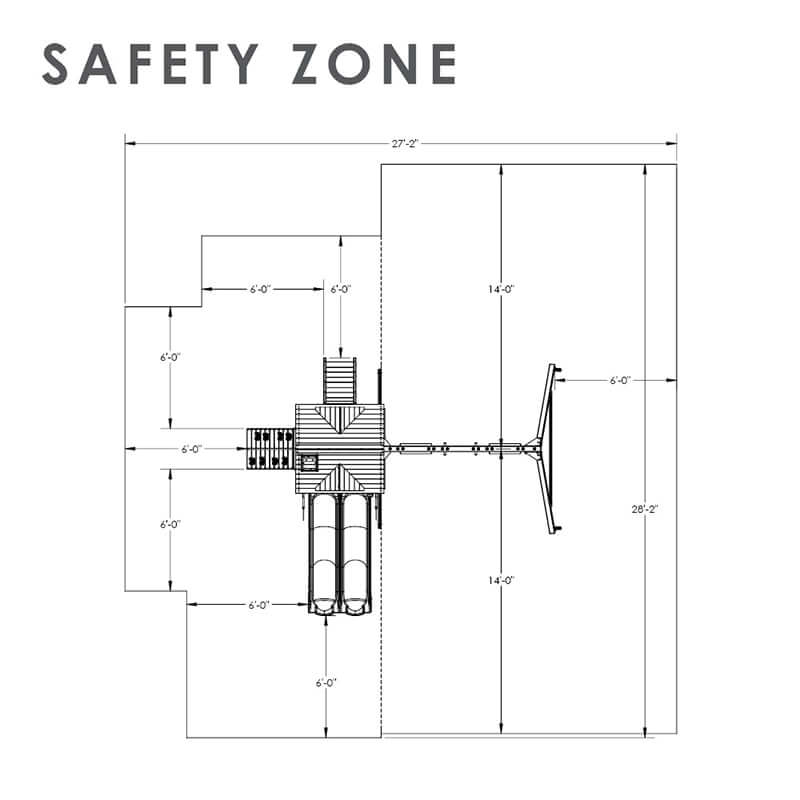 Double Down II Swing Set Safety Zone
