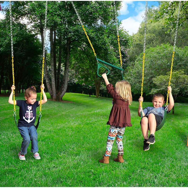Gorilla Great Skye II Swing Set with kids swinging