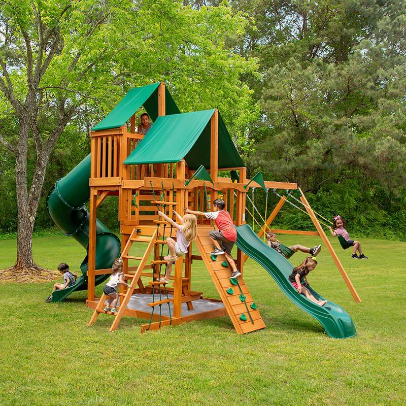 Frontier Swing Set with kids playing