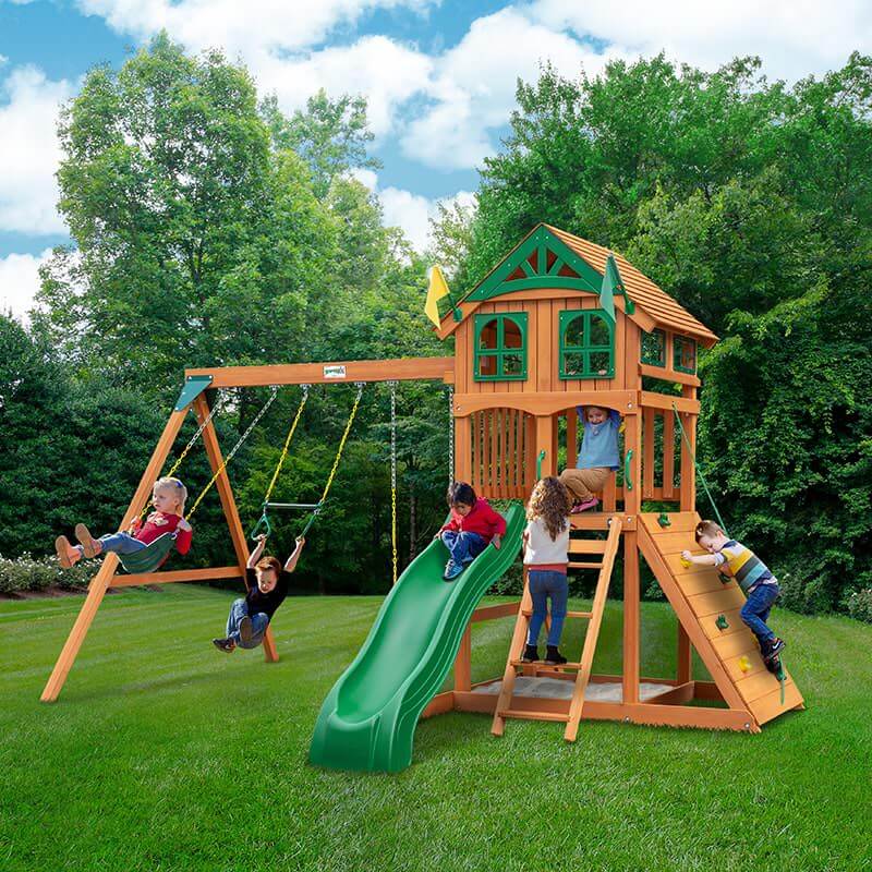 Outing Swing Set with kids playing