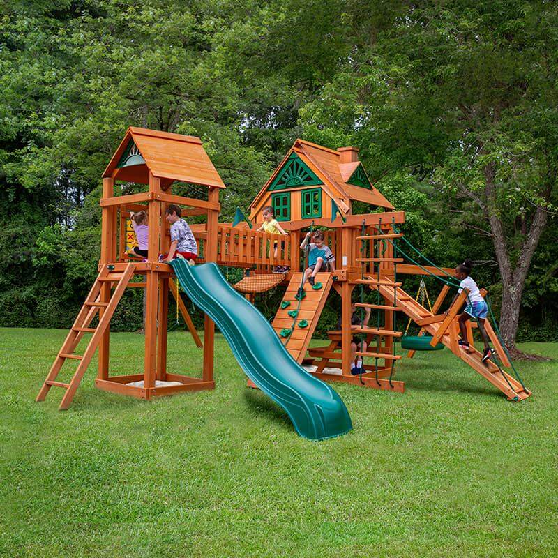 Pioneer Peak Swing Set with Kids Playing