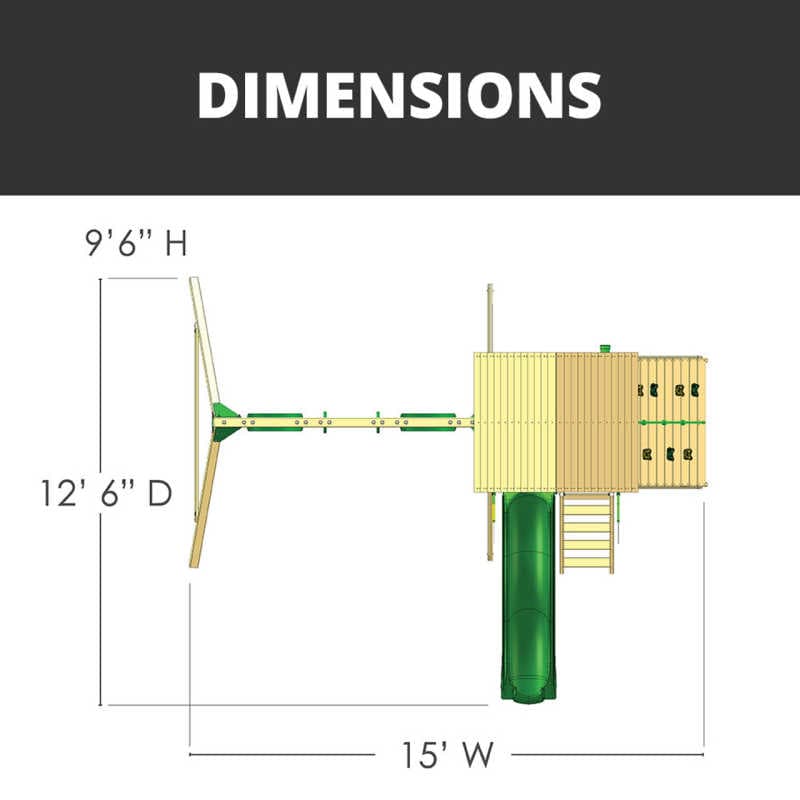 Outing Swing Set with Dimensions