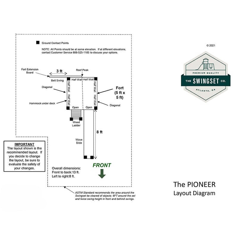 Pioneer Space Saver Swing Set Dimensions