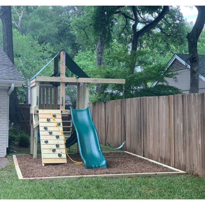 Pioneer Space Saver Swing Set for Kids in a yard