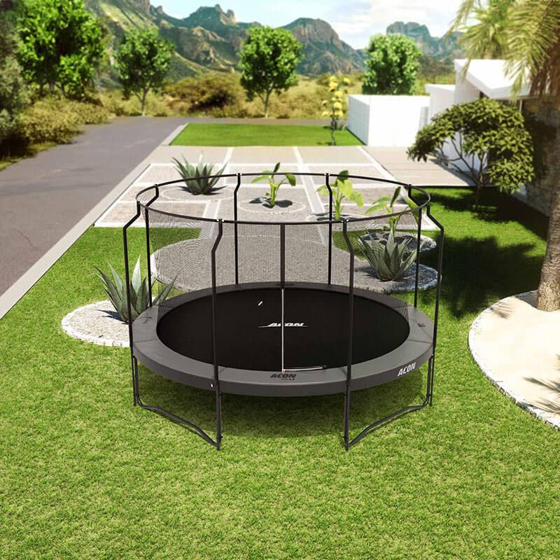 ACON Air Black Round Trampoline with premium net
