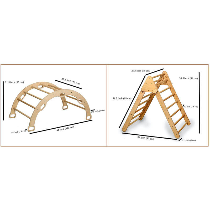 Montessori Climbing Set - Pikler Triangle, Climbing Arch & Ramp - Image 13