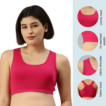 3 pieces of unbonded sleep sports bra (nude color, peach red