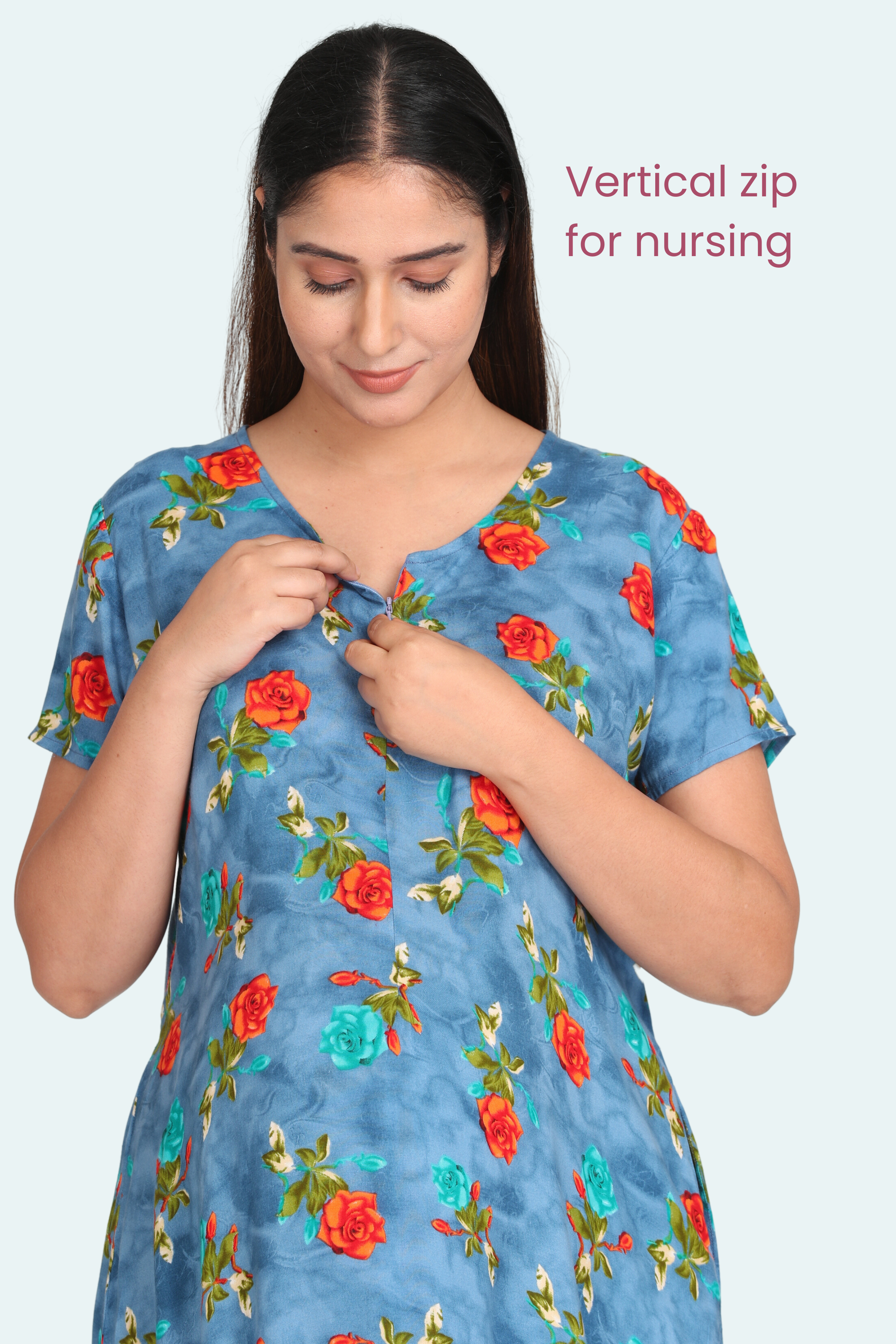 100% Cotton Designers Print Women Gown Kurti Maternity Dress - Etsy Canada  | Ladies gown, Maternity nursing gowns, Maternity dresses