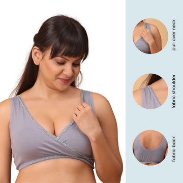 Morph Maternity Feeding Bra for Women | Leak Proof & Skin Friendly Cups  Prevents Leaks | Non Padded & Non Wired | Drop Cup for Easy Feeding | Pack  of