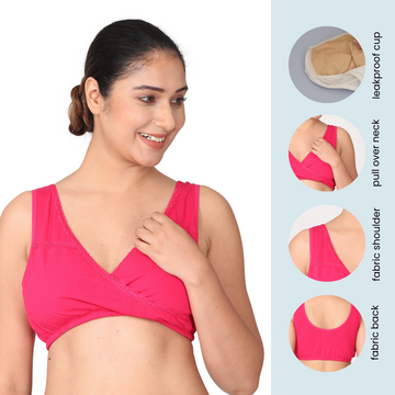 LeakProof Nursing Bra | Drop Cup | Skin Friendly & Non Plastic | Prevents  Show Of Milk Stains