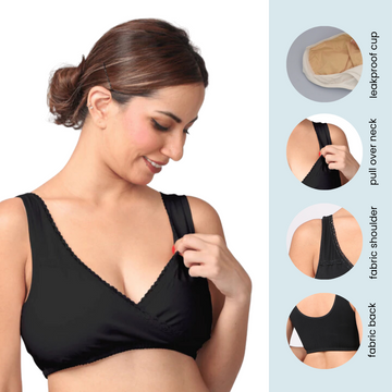 Buy Morph Maternity New Mom Feeding Bra, Leak Proof Cups Prevents Milk  Leaks, Baby Friendly Bra with Pull Over Cup, No Hooks Or Clips