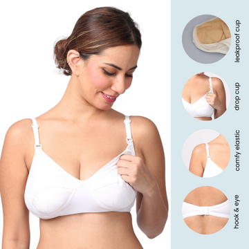 DRY MAMA Soft Cup Beige Leak Proof Nursing, Maternity, Breastfeeding Bra  (34A) at  Women's Clothing store