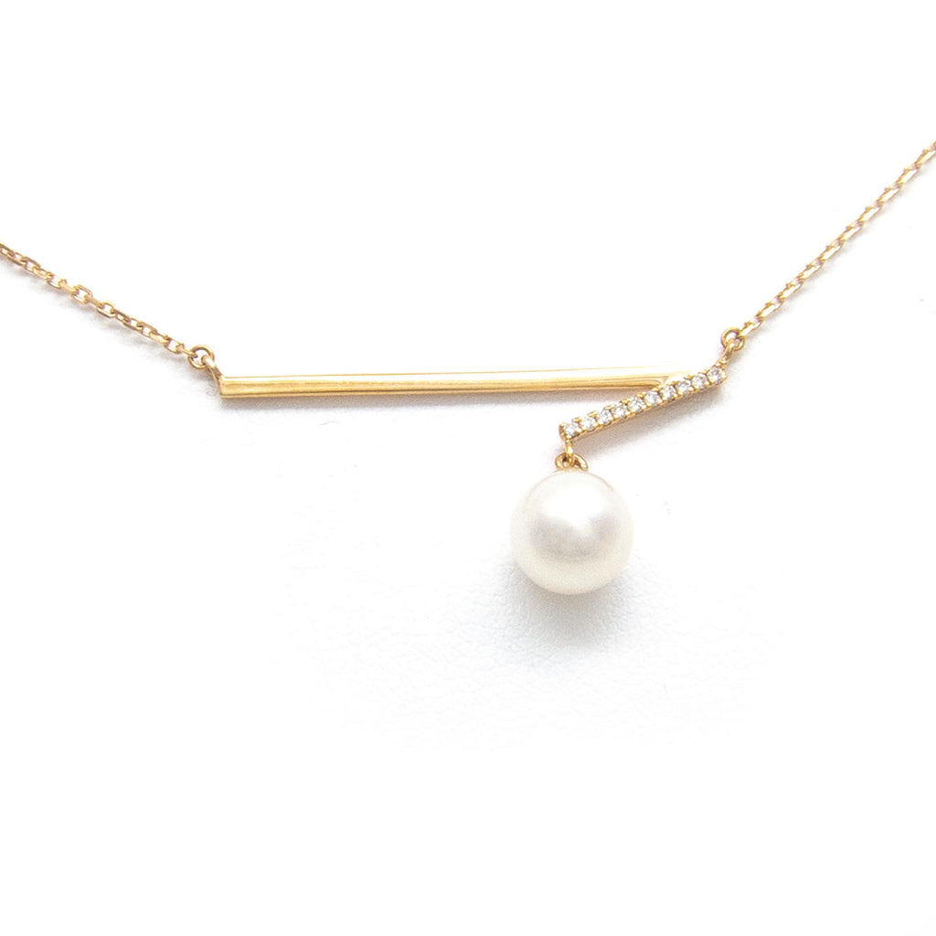 18K Rose Gold Pearl & Diamond Necklace – Lao Feng Xiang Jewelry