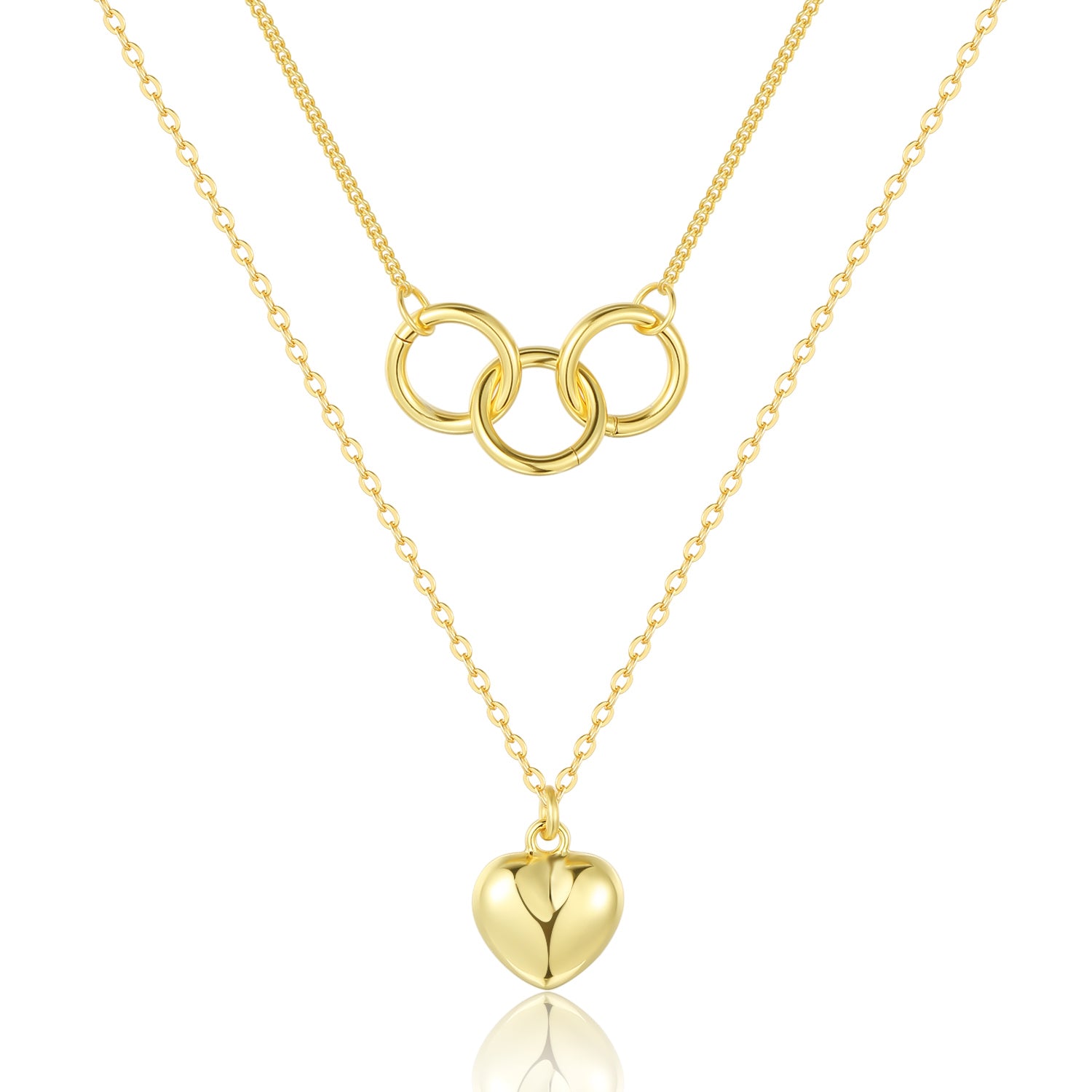 Archibald Double layered heart pendant necklace – MEEIS