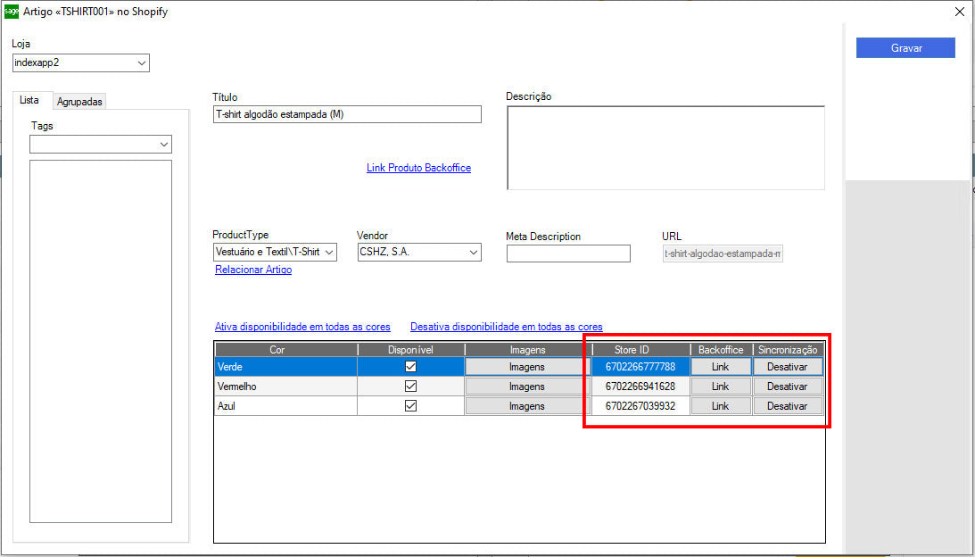 Items Sync Configuration Screen in Sage 50c