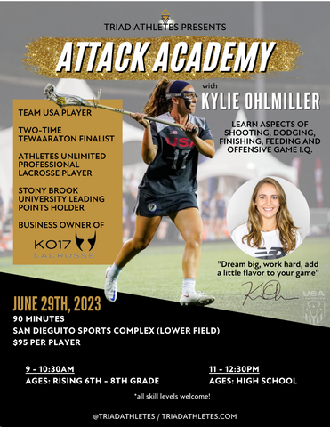 Kylie Ohlmiller Lacrosse training Triad Athletes San Diego