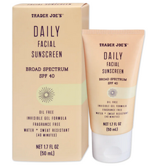 Trader Joe's Daily Facial Sunscreen SPF 40 Summer Girls Lacrosse Protection