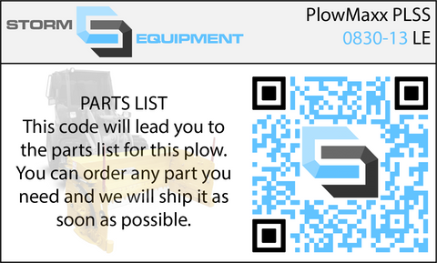 plowmaxx parts QR code sticker