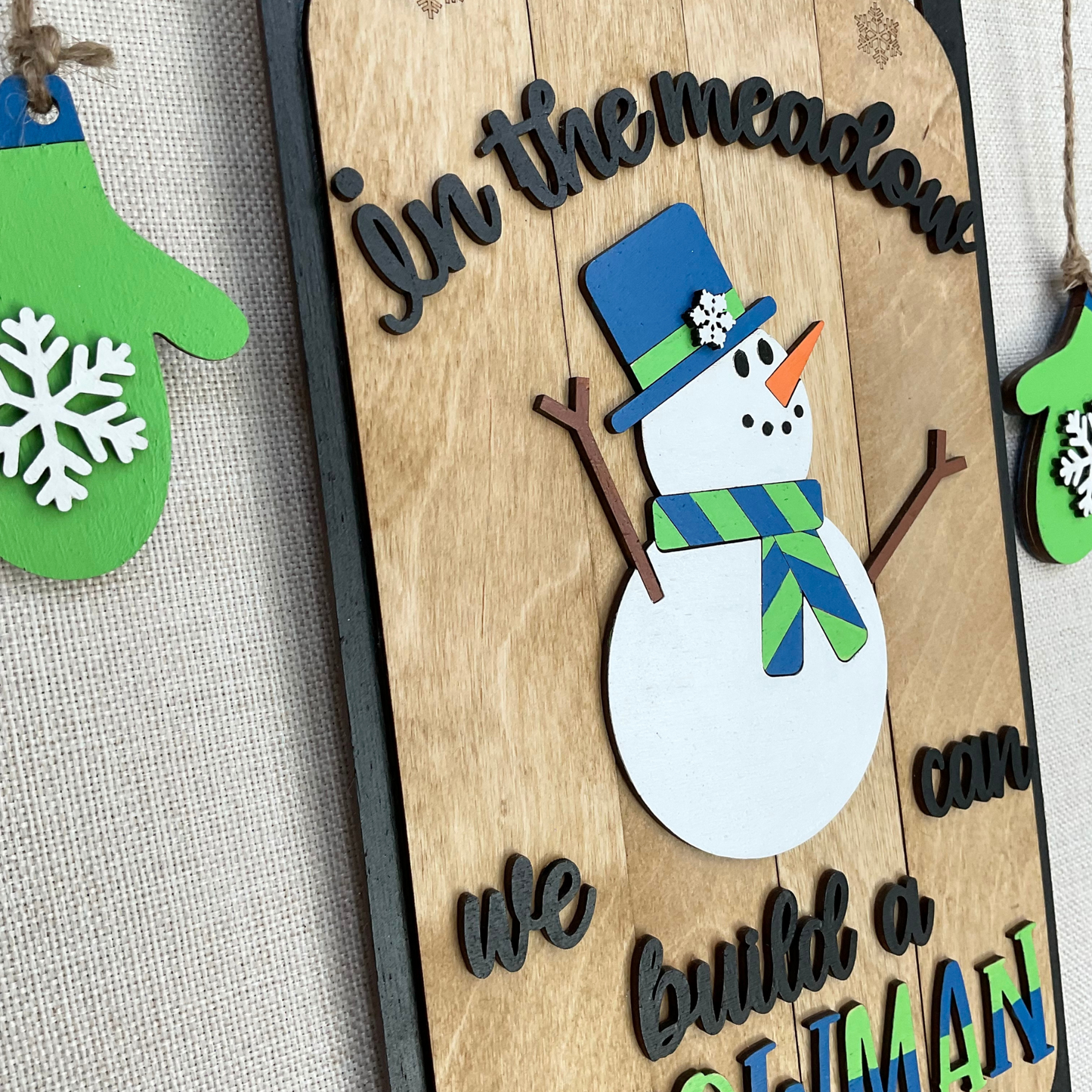 Snowman Sled Door Hanger