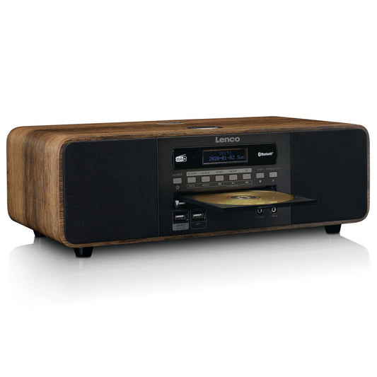 Stereo FM en DAB+ Radio met Bluetooth, Afstandsbediening en Draadloos Opladen