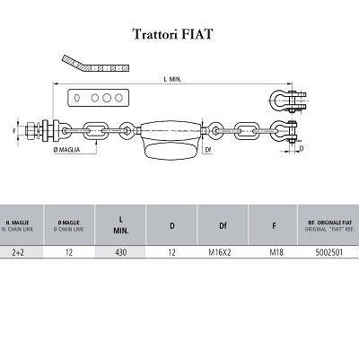 catena imbrigliamento 2+2 tipo fiat codice 5002501