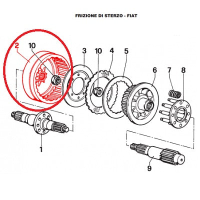 tamburo esterno per frizione sterzo misure 260x162 z 28 new holland codice 5119536