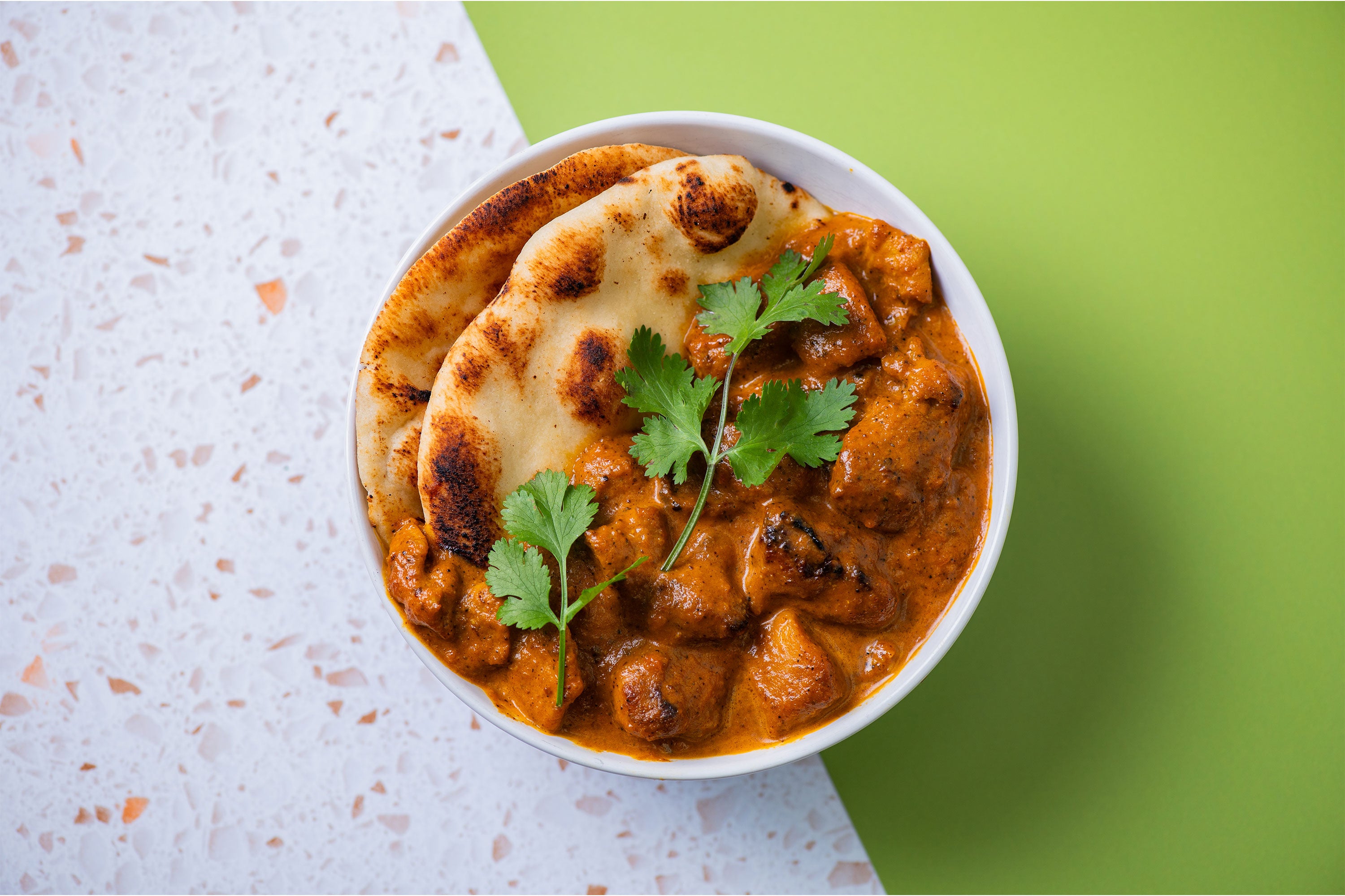 Butter Chicken finished dish overhead shot