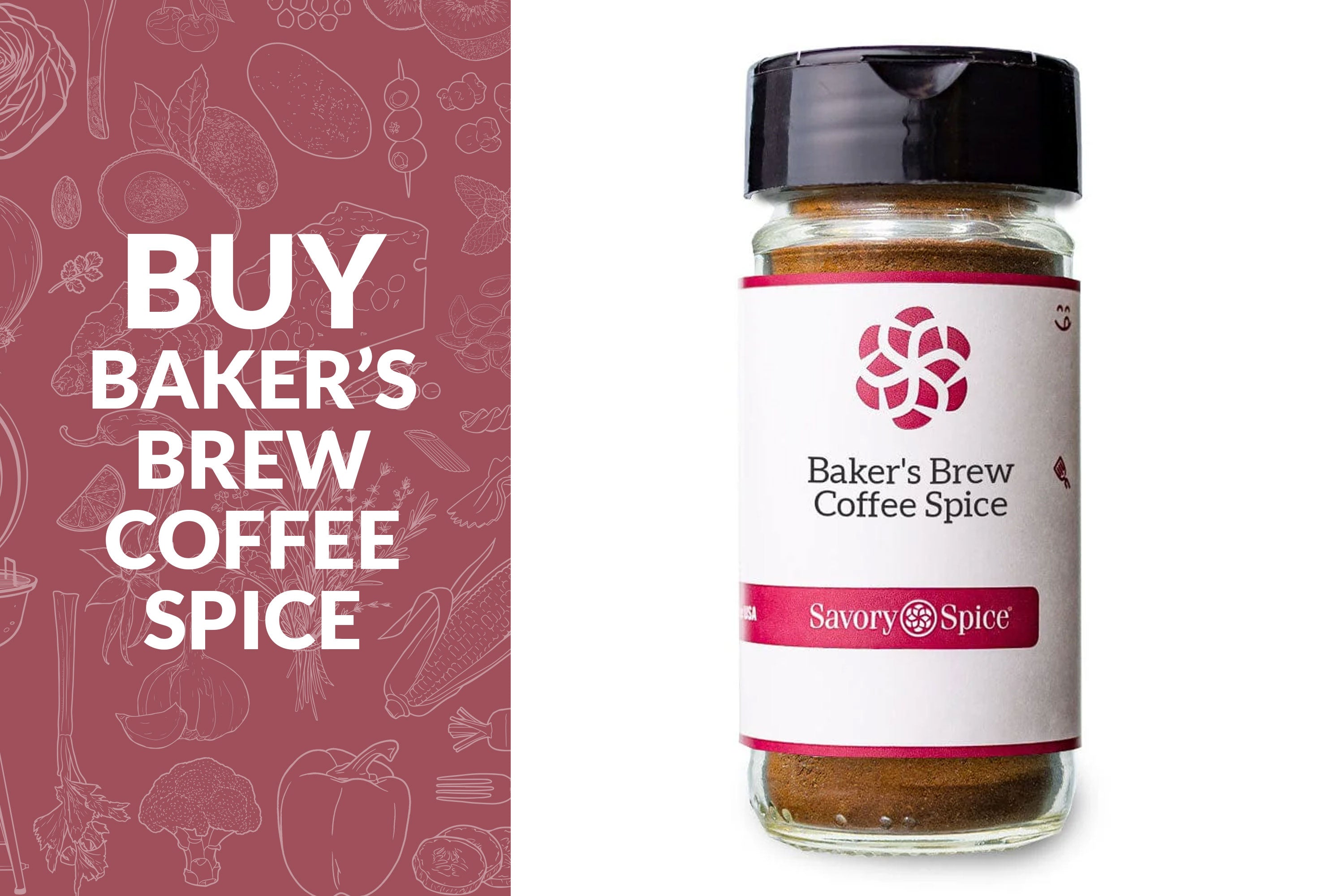 Buy Baker's Brew Coffee Spice on left with jar of spice on the right