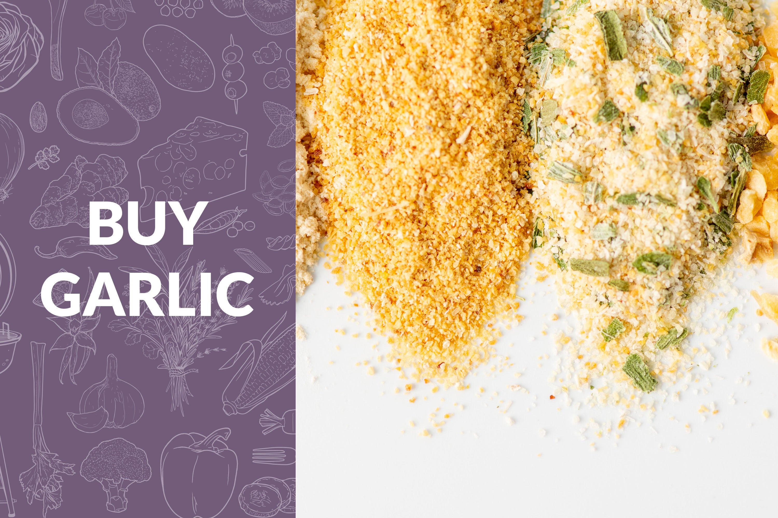Buy Garlic with spill of different types of garlic