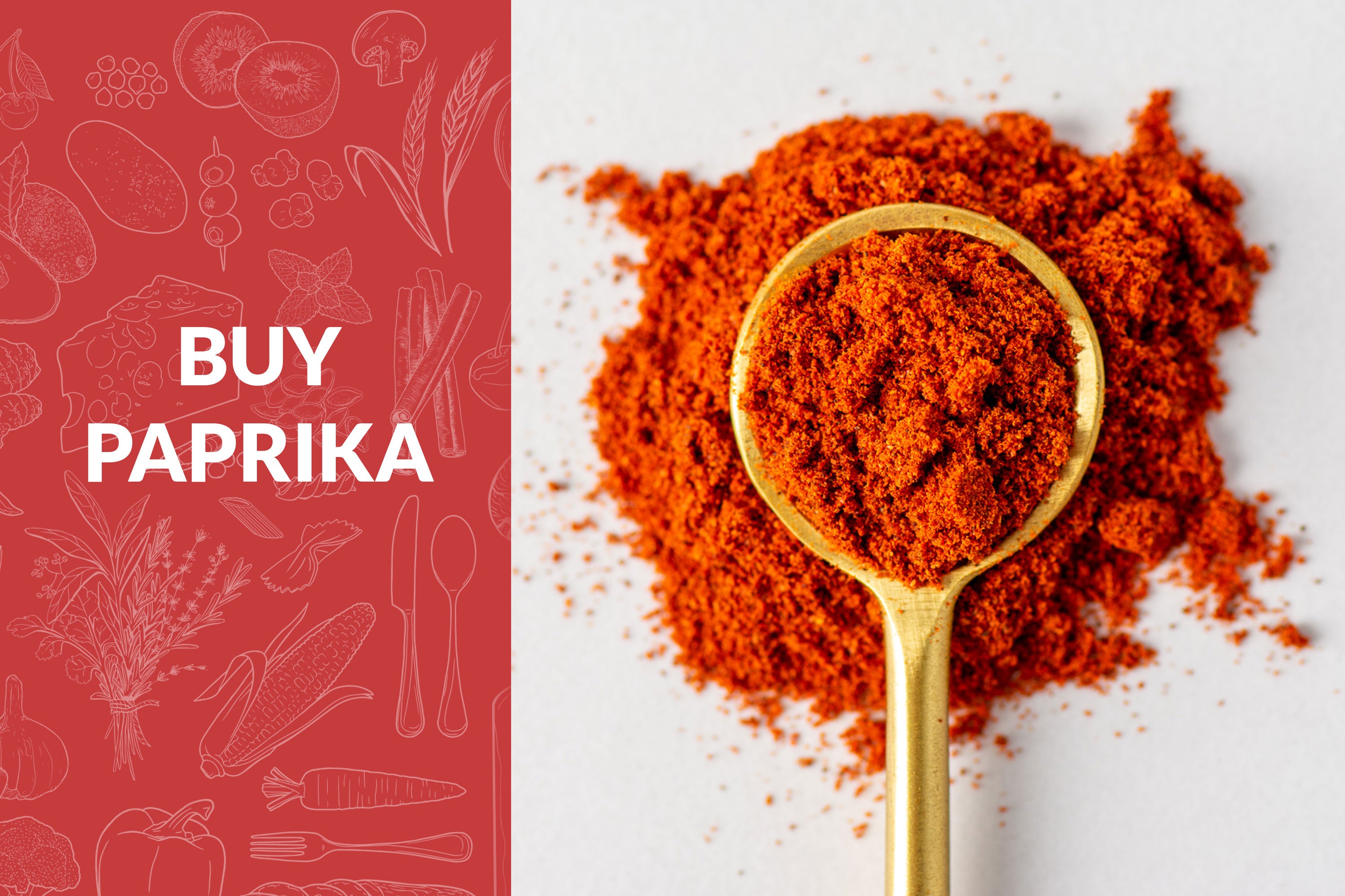 Buy Paprika with spoon of paprika on right