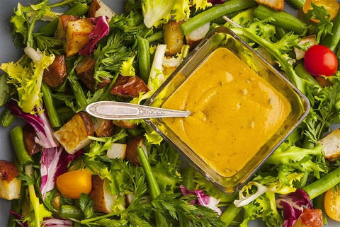 Honey Mustard Dressing with salad