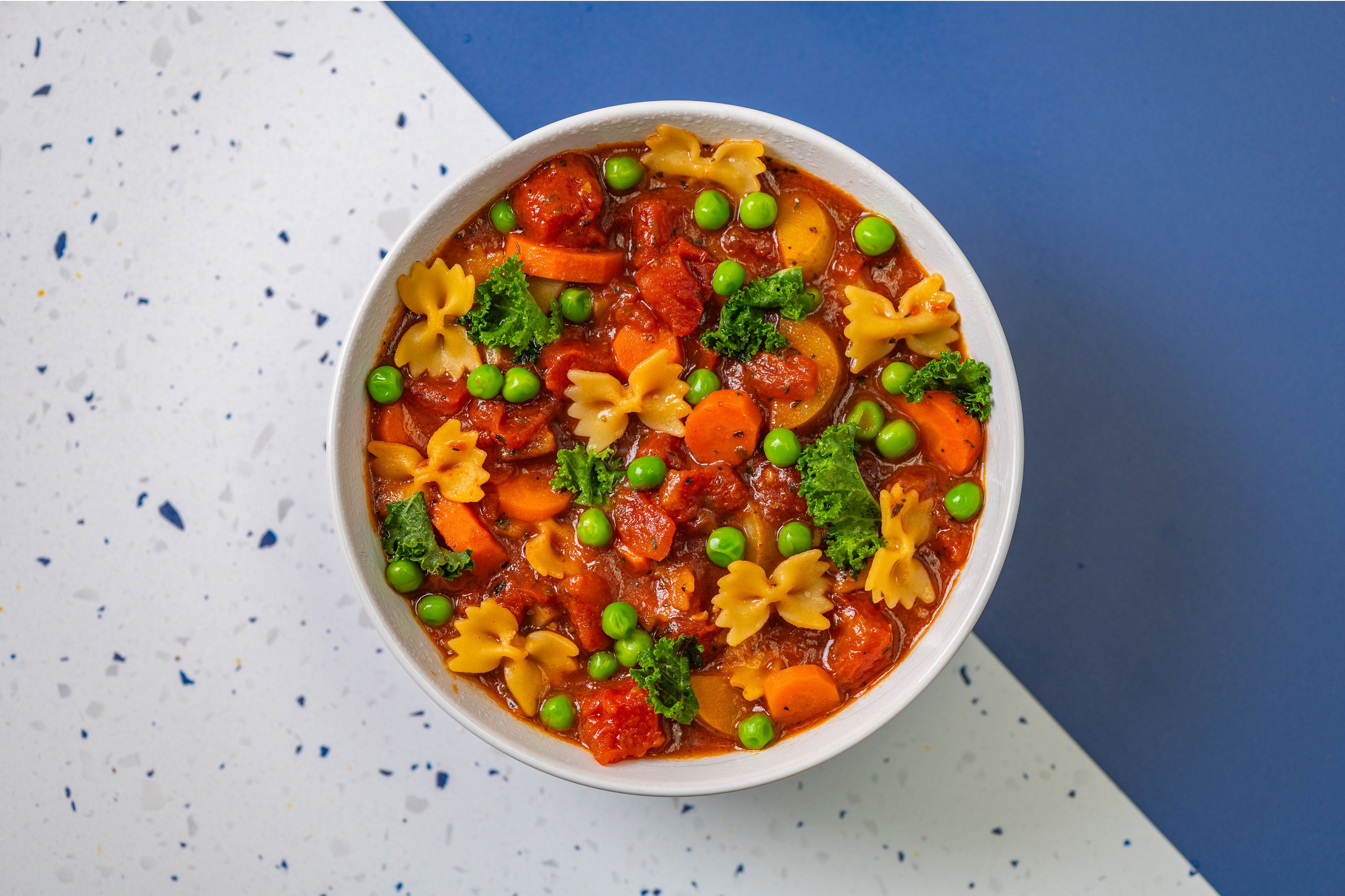 Bowl of finished Sun-Dried Tomato Minestrone