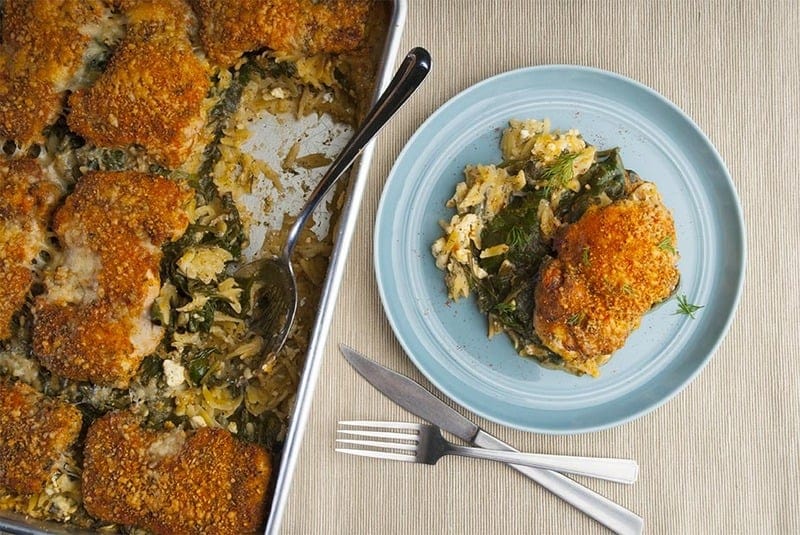 Lemon Dill Orzo with Paprika-Crusted Chicken Recipe